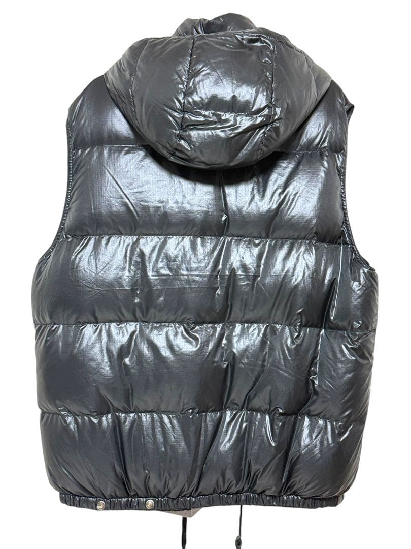 美品☆ポロラルフローレン ダウンベスト 黒 牛革 エンブレム L