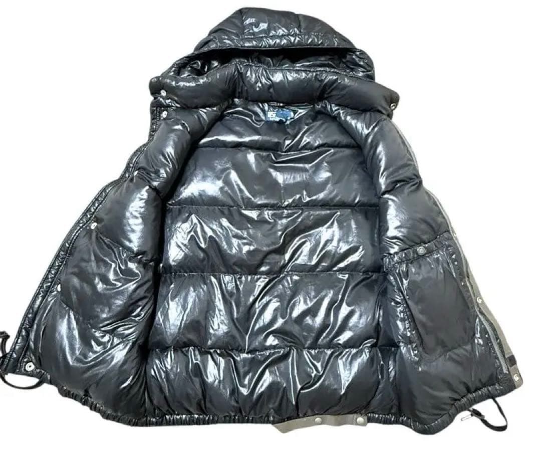 美品☆ポロラルフローレン ダウンベスト 黒 牛革 エンブレム L