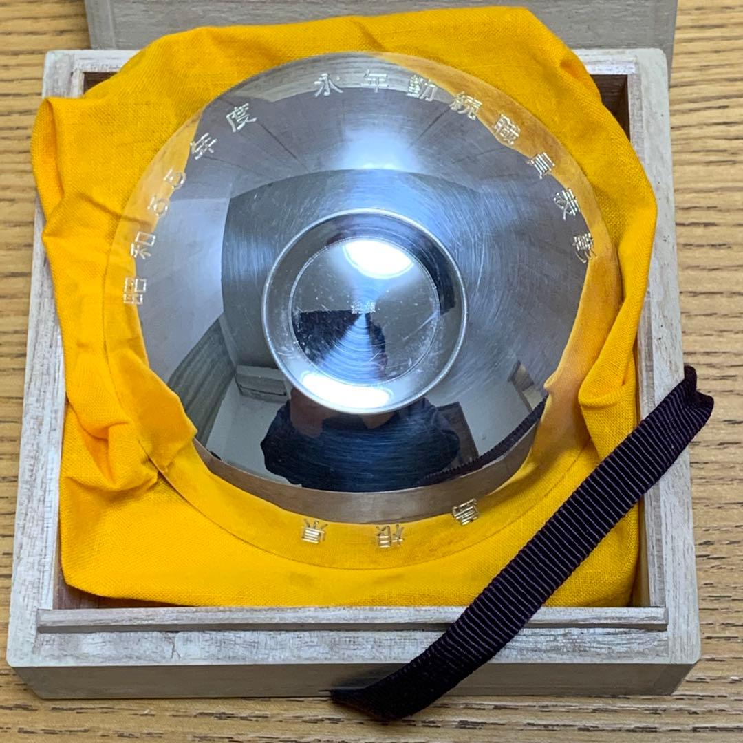 銀盃　純銀 花柄皿 木箱入り