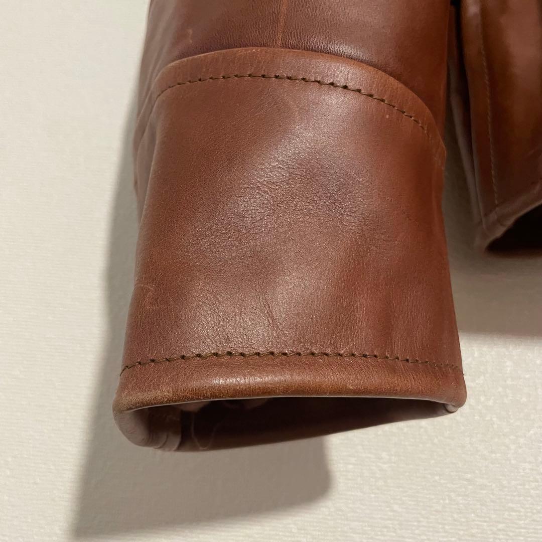 良品 90s ビンテージ シングル レザー ライダースジャケット US40