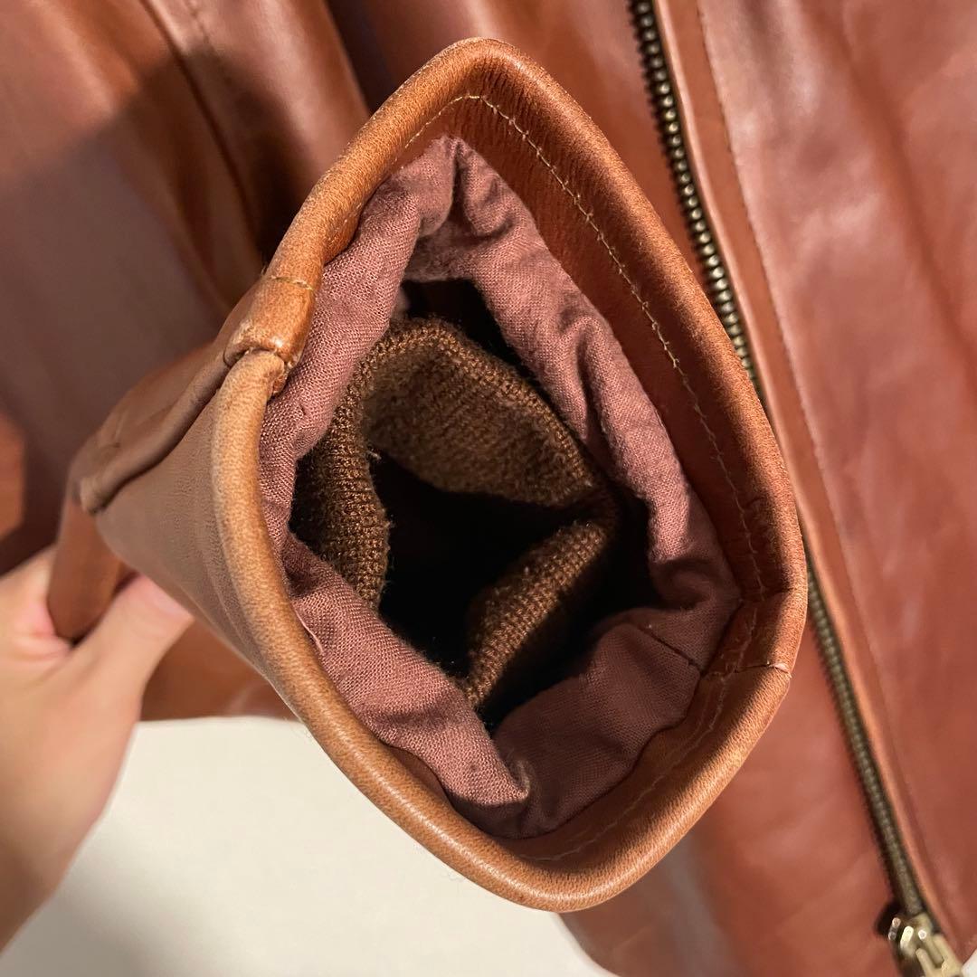 良品 90s ビンテージ シングル レザー ライダースジャケット US40