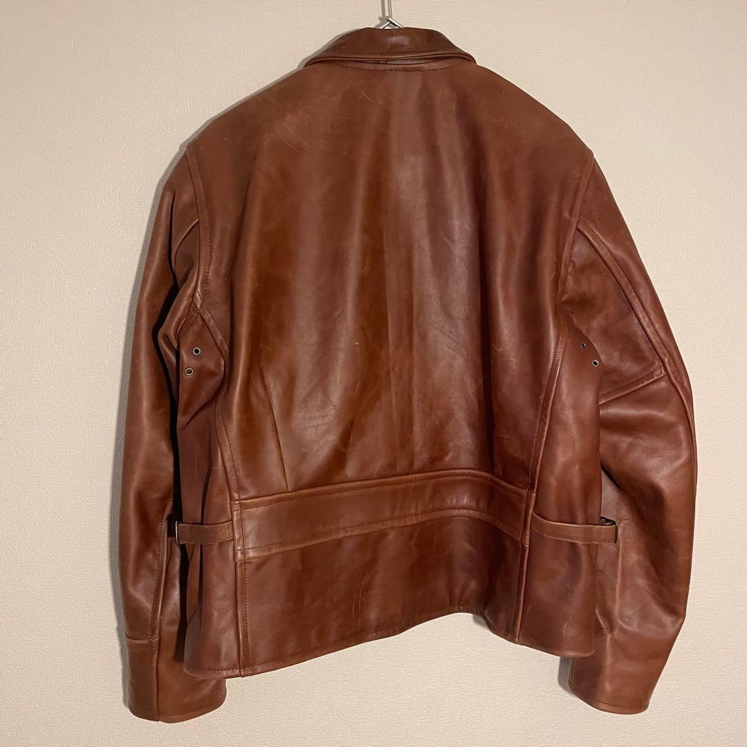 良品 90s ビンテージ シングル レザー ライダースジャケット US40