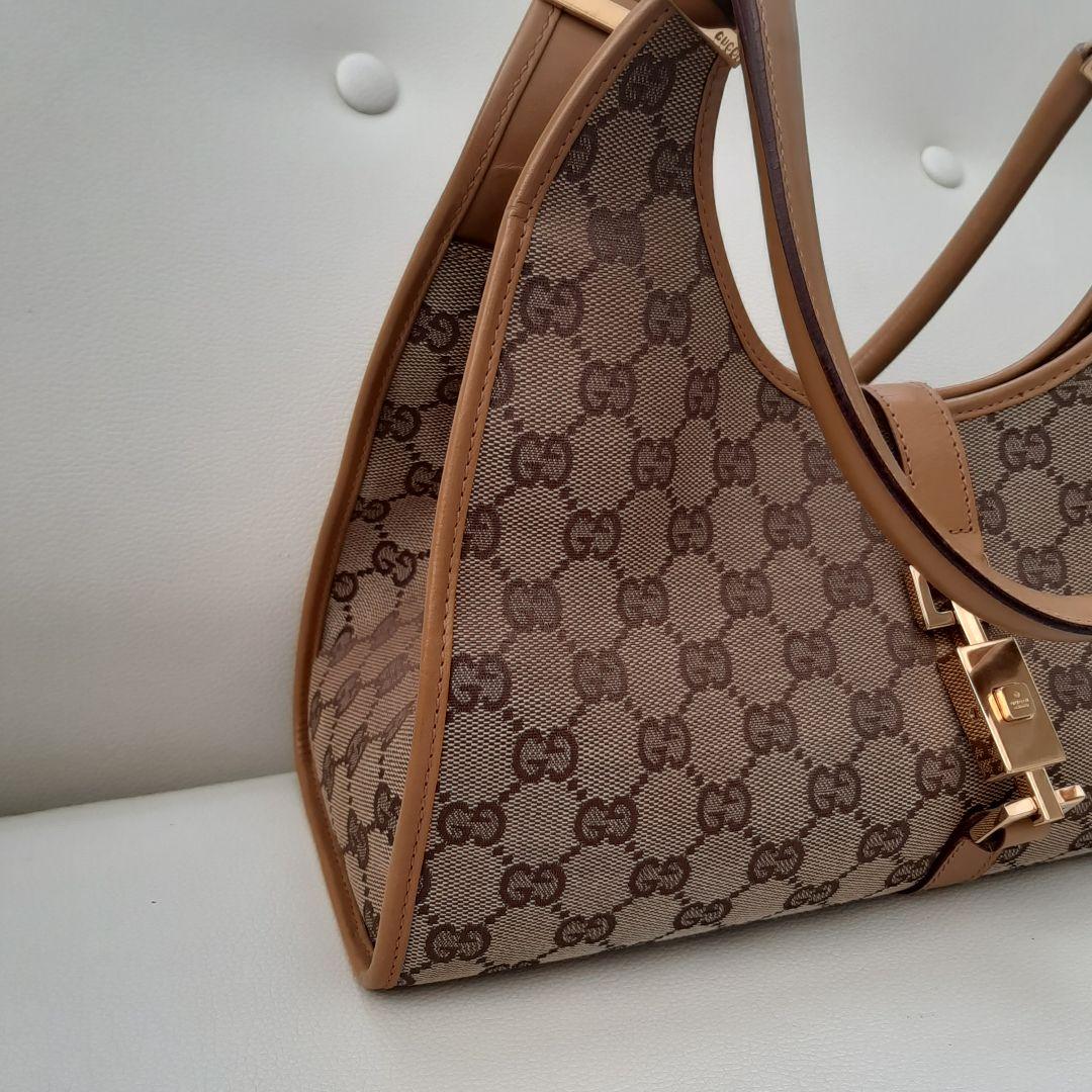 【使用感少】美品　グッチ ハンドバッグ ジャッキー ヴィンテージ ベージュ