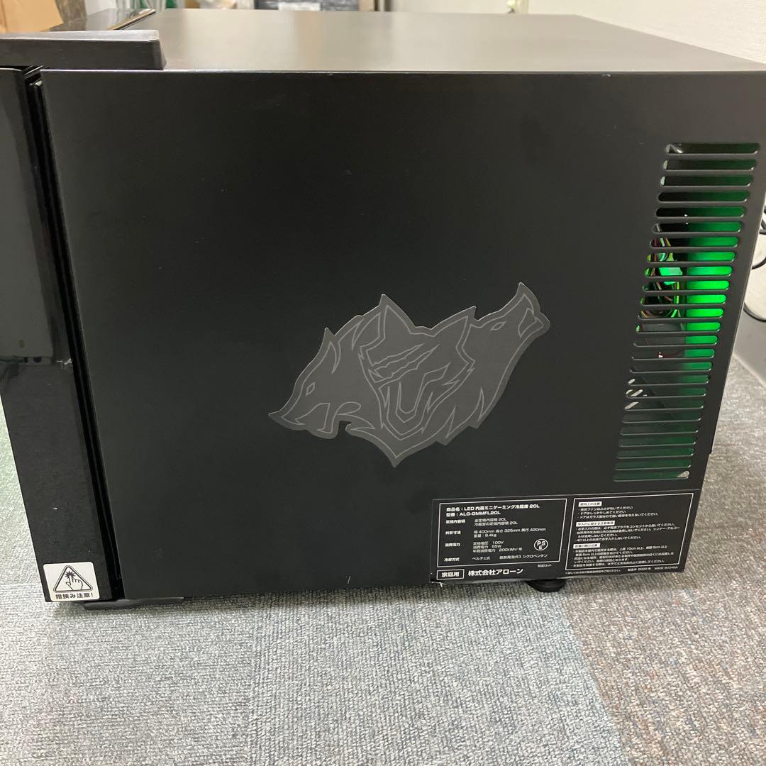 アローン LEDミニ冷蔵庫 ゲーミング冷蔵庫　20L ALG-GMMFL20L