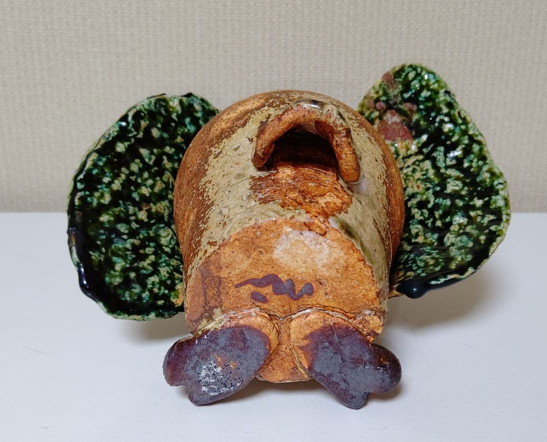 ふくろう 置物 一輪挿し 夢楽窯 織部 MURAKU 梟 フクロウ