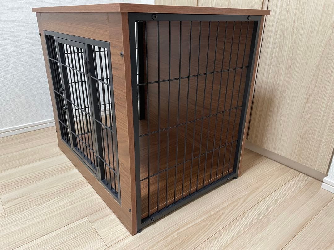 犬用ケージ 木製 ブラウン Sサイズ(小型犬用)