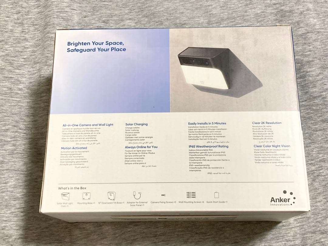 【未開封】Anker eufy Solar WallLight Cam S120