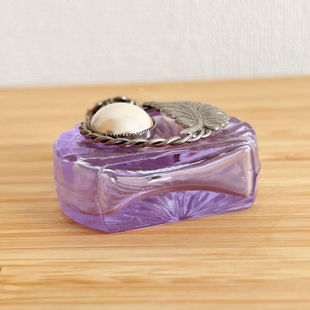 チェコガラス ボヘミアガラス 香水瓶 ボトル アレキサンドライトガラス