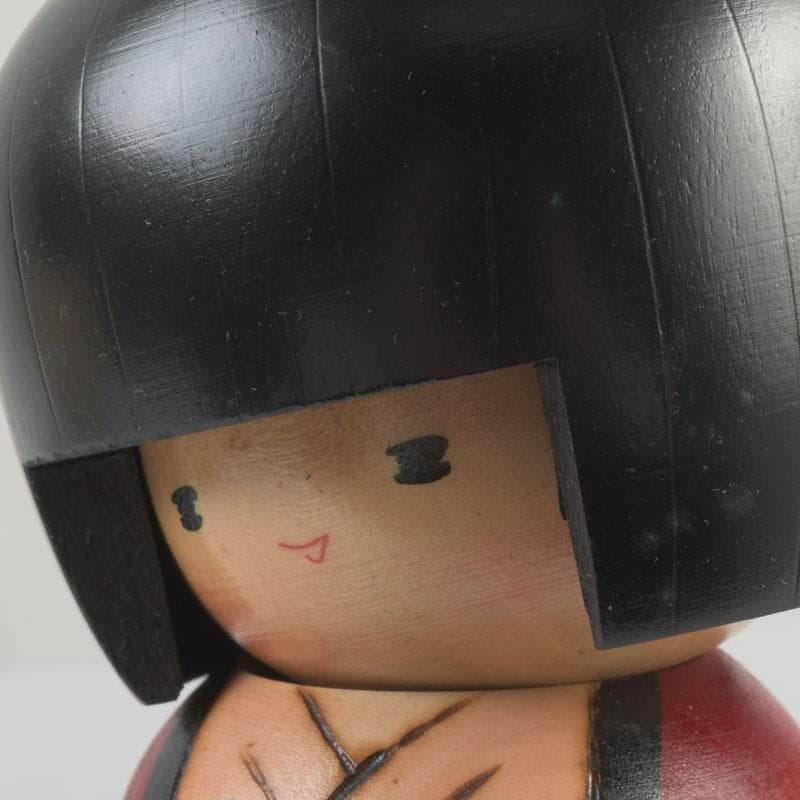 伝統工芸　創作こけし　内閣総理大臣賞受賞　岸貞男作　野ばら　共箱　V　9813