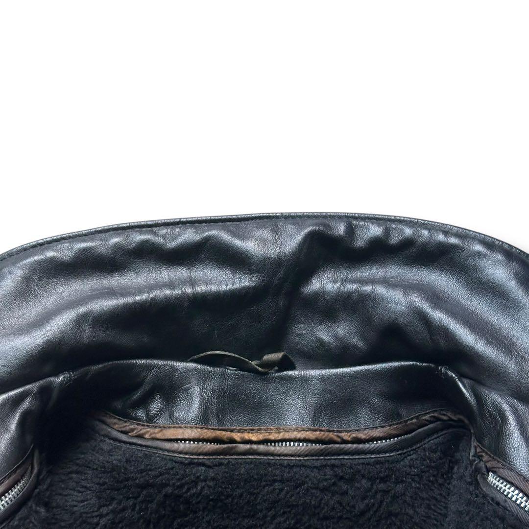 XL相当 極美品 ショット 652 完品 ライダースジャケット 本革 ライナー