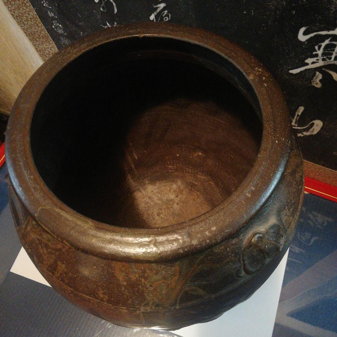 確認用追加画像江戸時代旧家蔵出し時代古陶磁器器傘立て等風流な景色用かめ壺