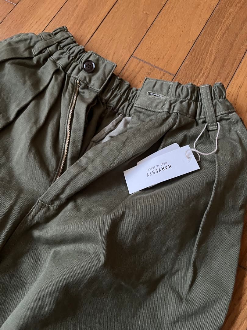 HARVESTY ミリタリーグリーン ワイドパンツ サイズ0