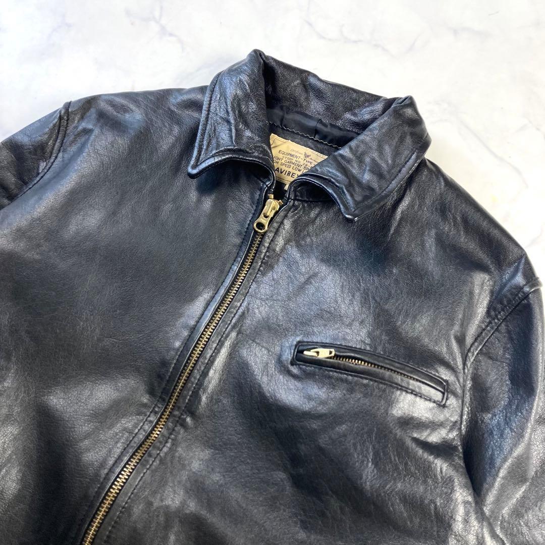 AVIREX レザージャケット 黒 ライダース シングル
