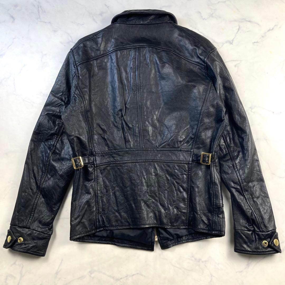 AVIREX レザージャケット 黒 ライダース シングル
