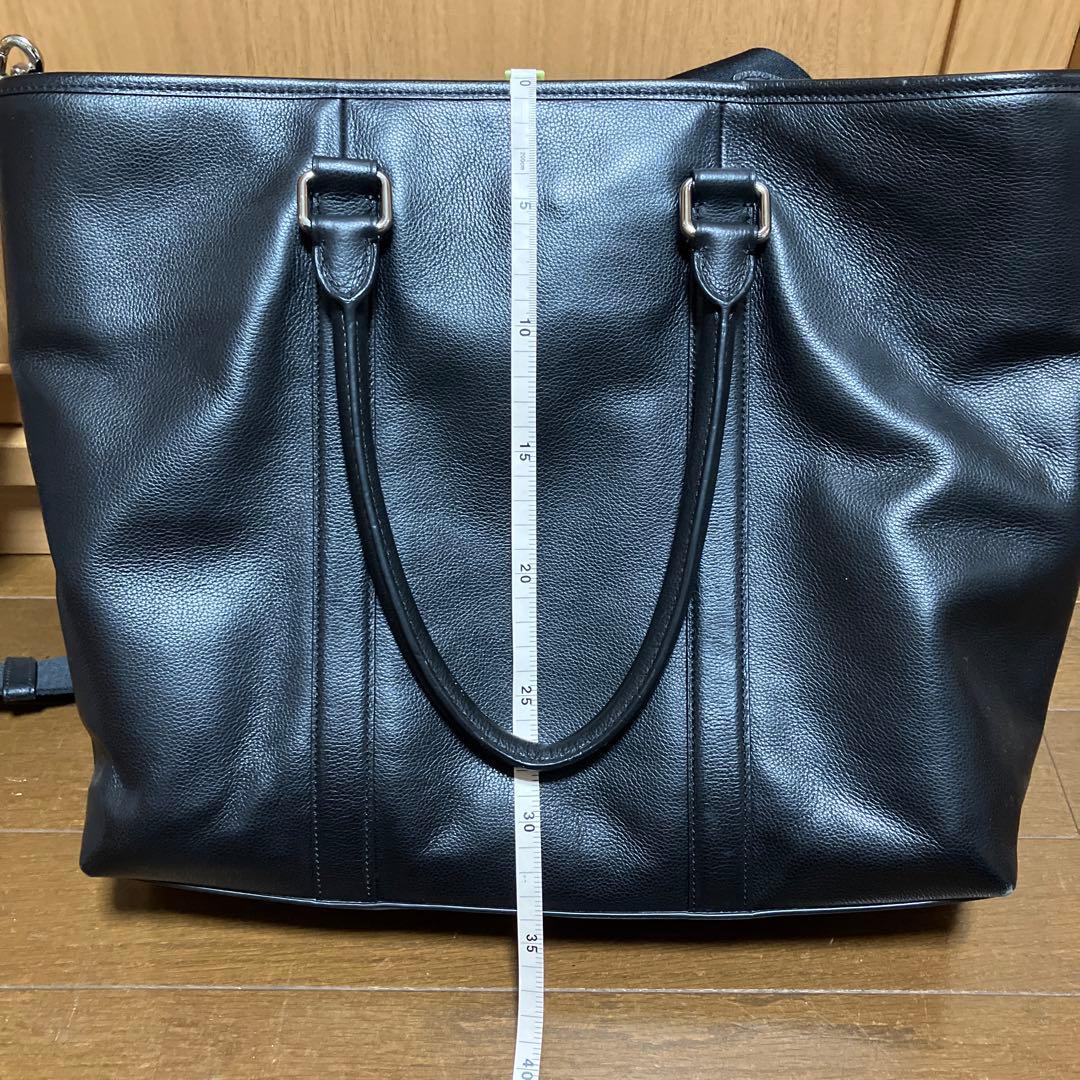 本日削除します！美品レザーcoachメンズトートバッグ　ブラック