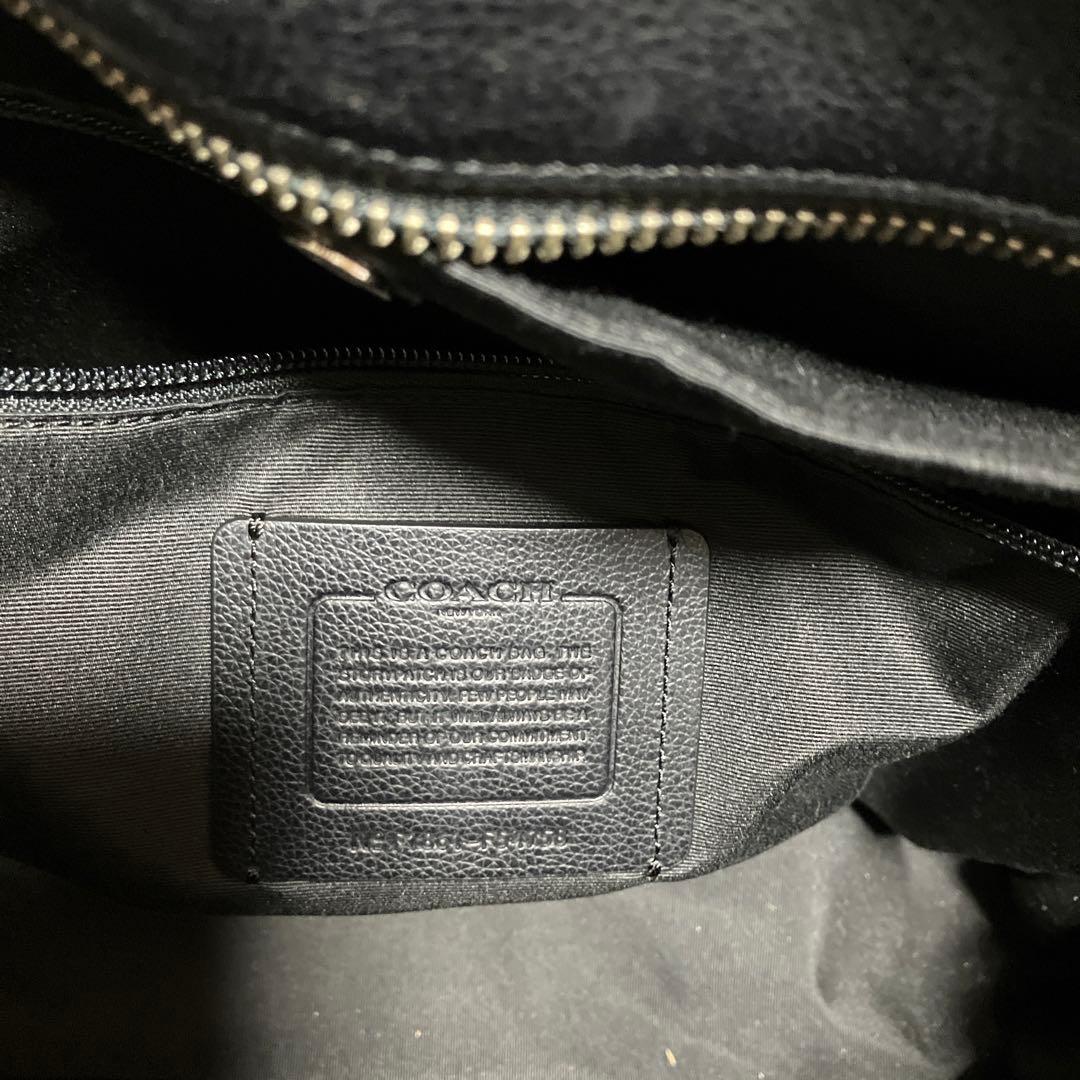 本日削除します！美品レザーcoachメンズトートバッグ　ブラック