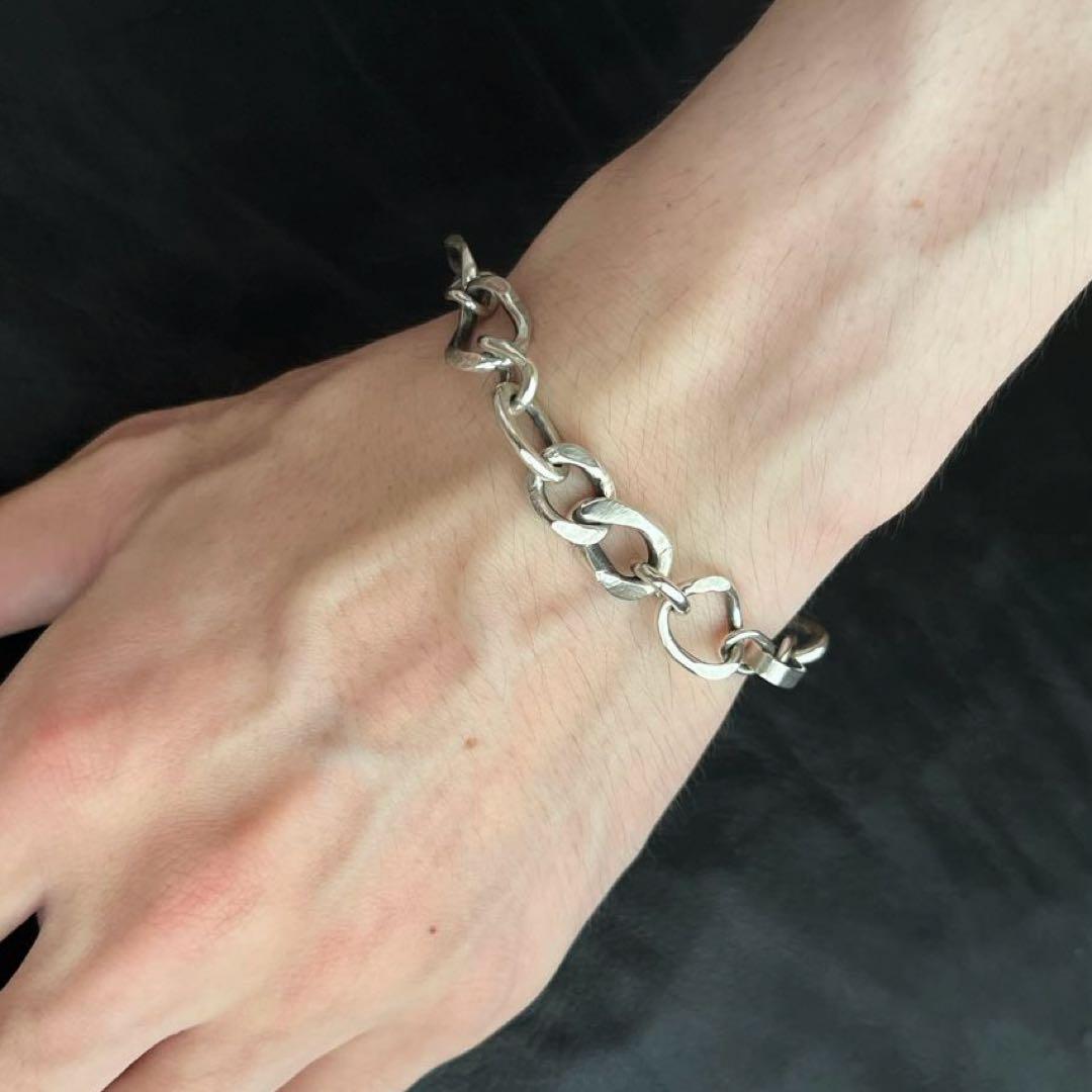 フランス　スターリング　シルバー　ブレスレット　ヴィンテージ　チェーン　MD18