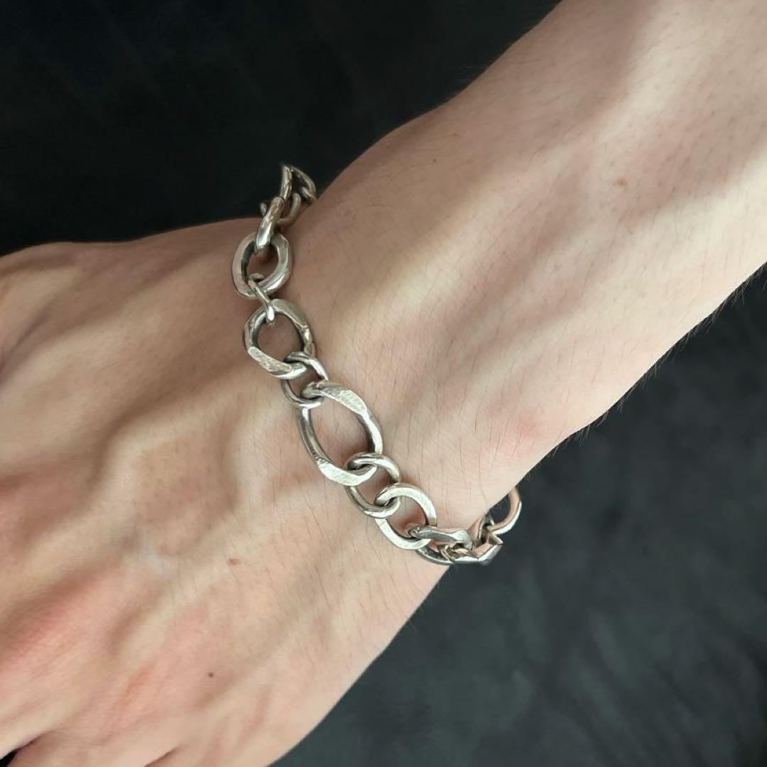 フランス　スターリング　シルバー　ブレスレット　ヴィンテージ　チェーン　MD18