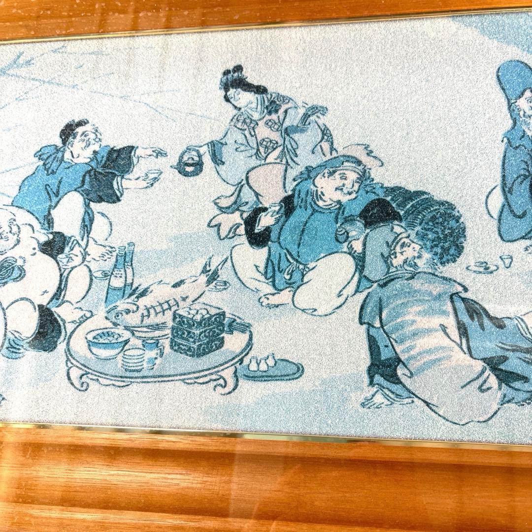 開運 七福神 額 アート 骨董品 水晶画