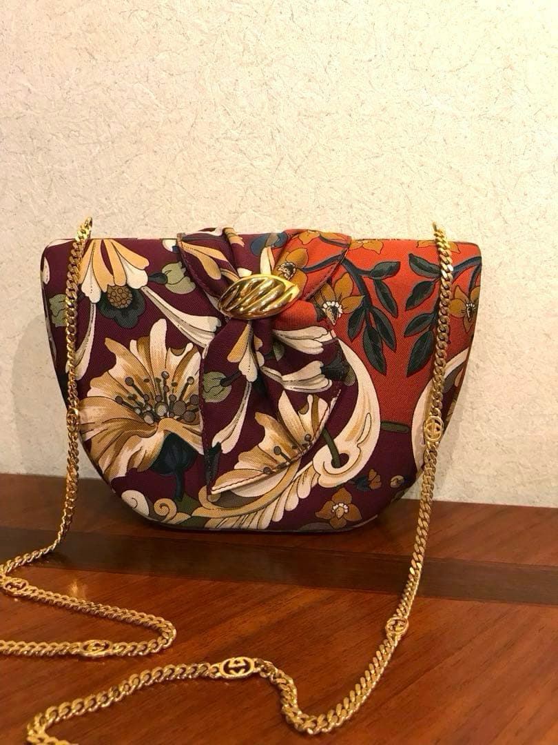 【希少】GUCCI グッチ パーティーバッグ　ゴールドチェーン　ミニショルダー