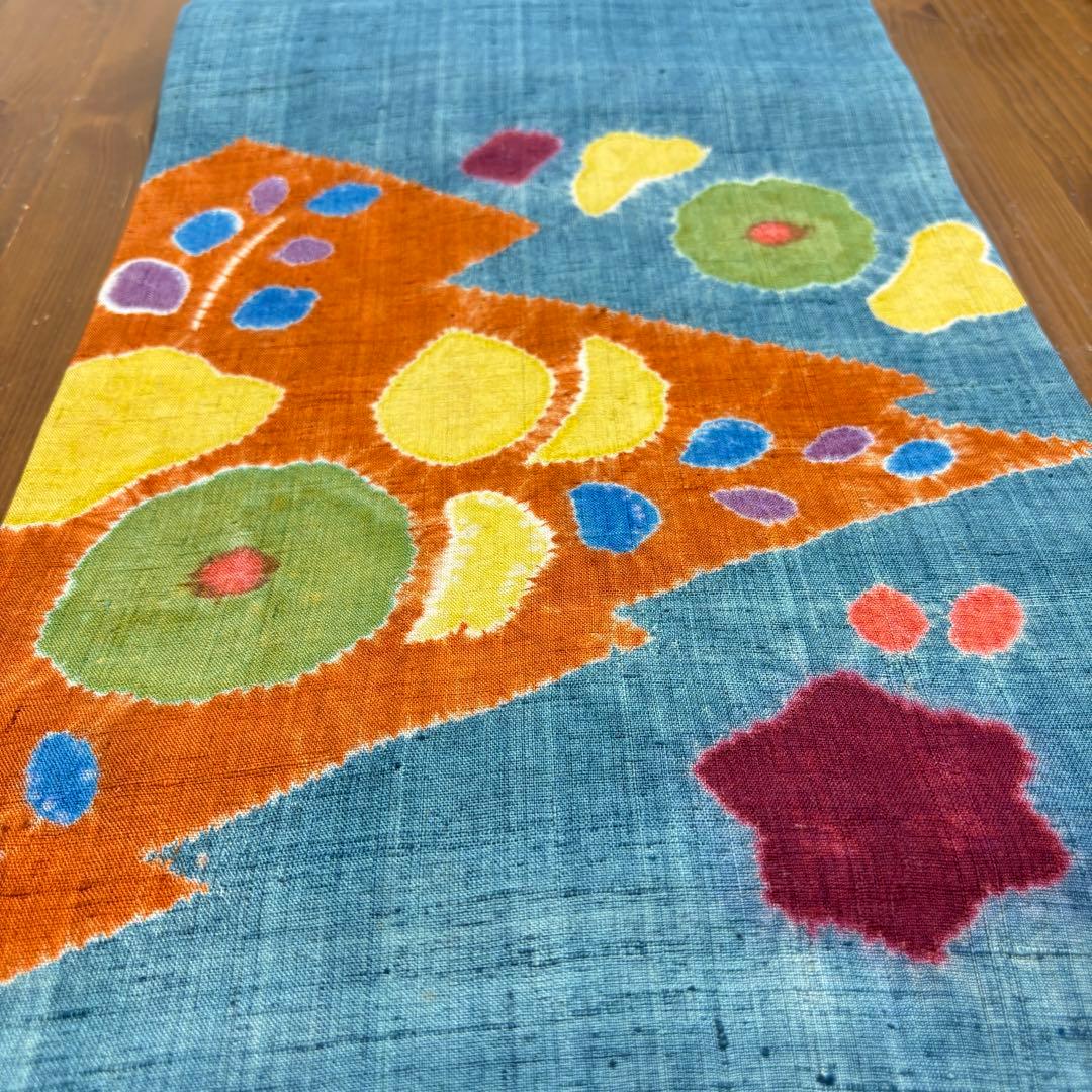 名古屋帯　九寸名古屋帯　染め帯　絞り　紬　カジュアル着物　正絹　o1568