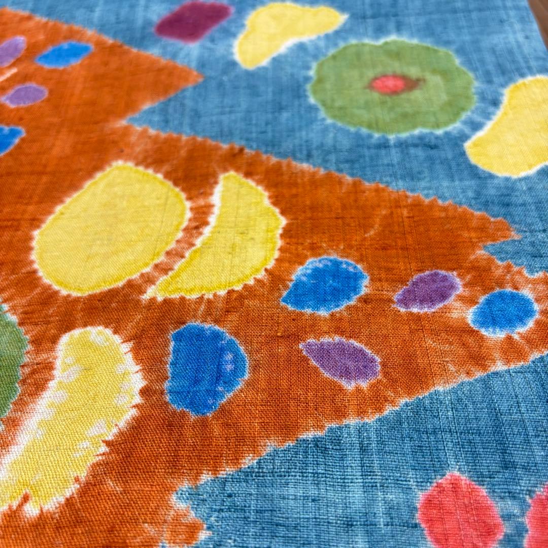 名古屋帯　九寸名古屋帯　染め帯　絞り　紬　カジュアル着物　正絹　o1568