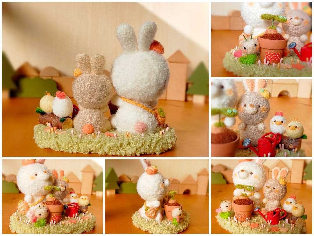 ✿羊毛フェルト✿うさぎ✿種を植えました✿
