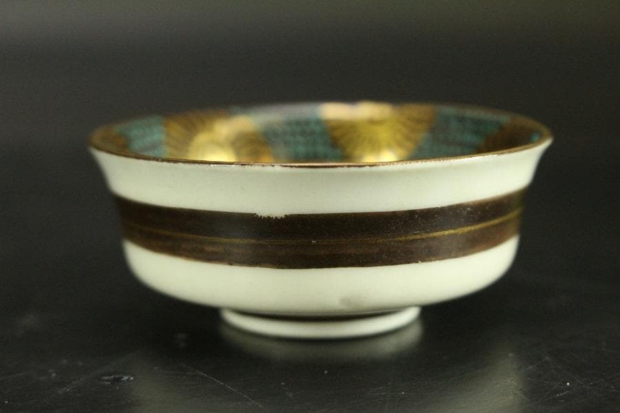 煎茶 酒器 九谷 寄せ盃 五客 時代物(A969)