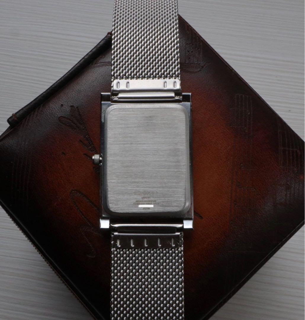 SEIKO tank 緑×銀 レクタンギュラー 稼働品