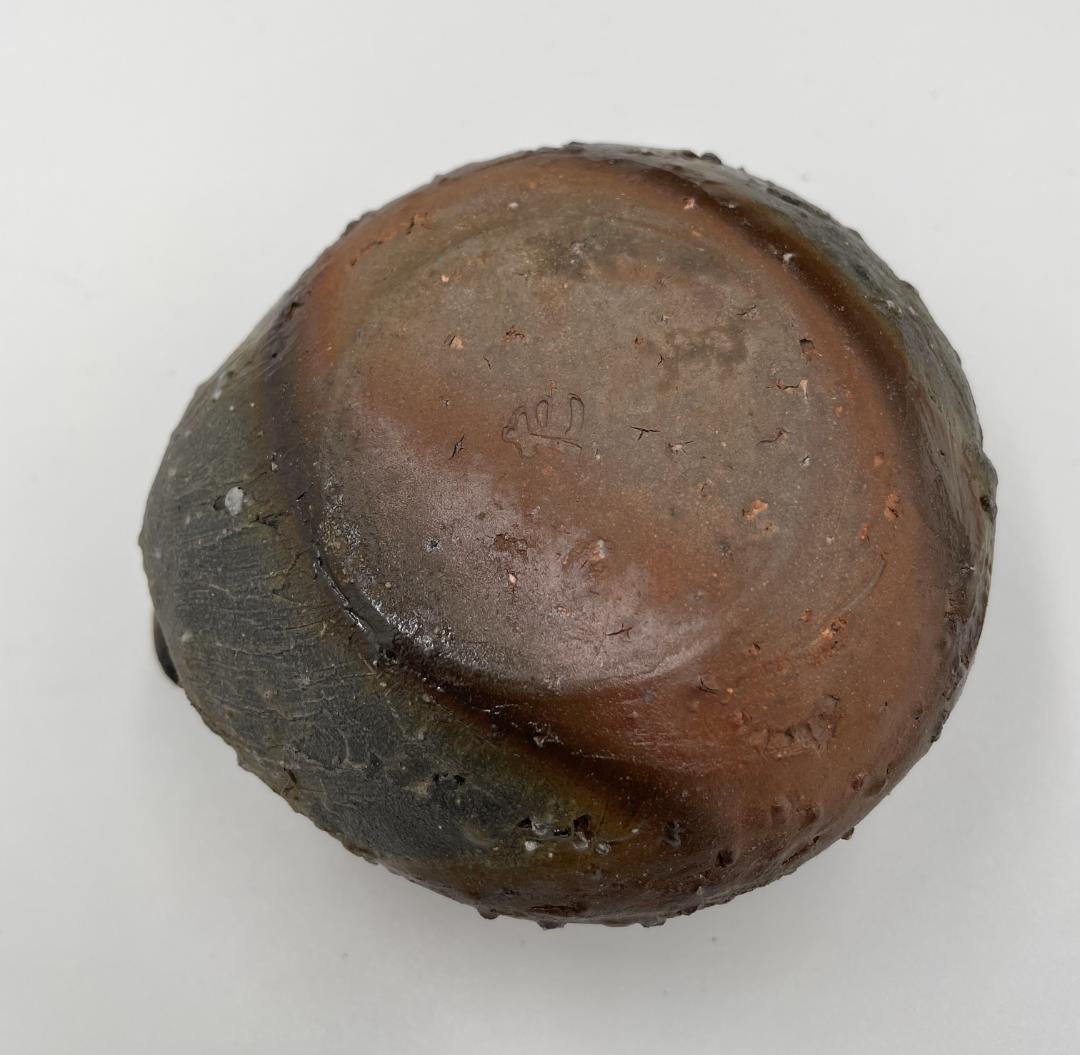 備前焼 武田良昭作 メロン型宝瓶, 8.5cm×10cm×6cm, 伝統工芸