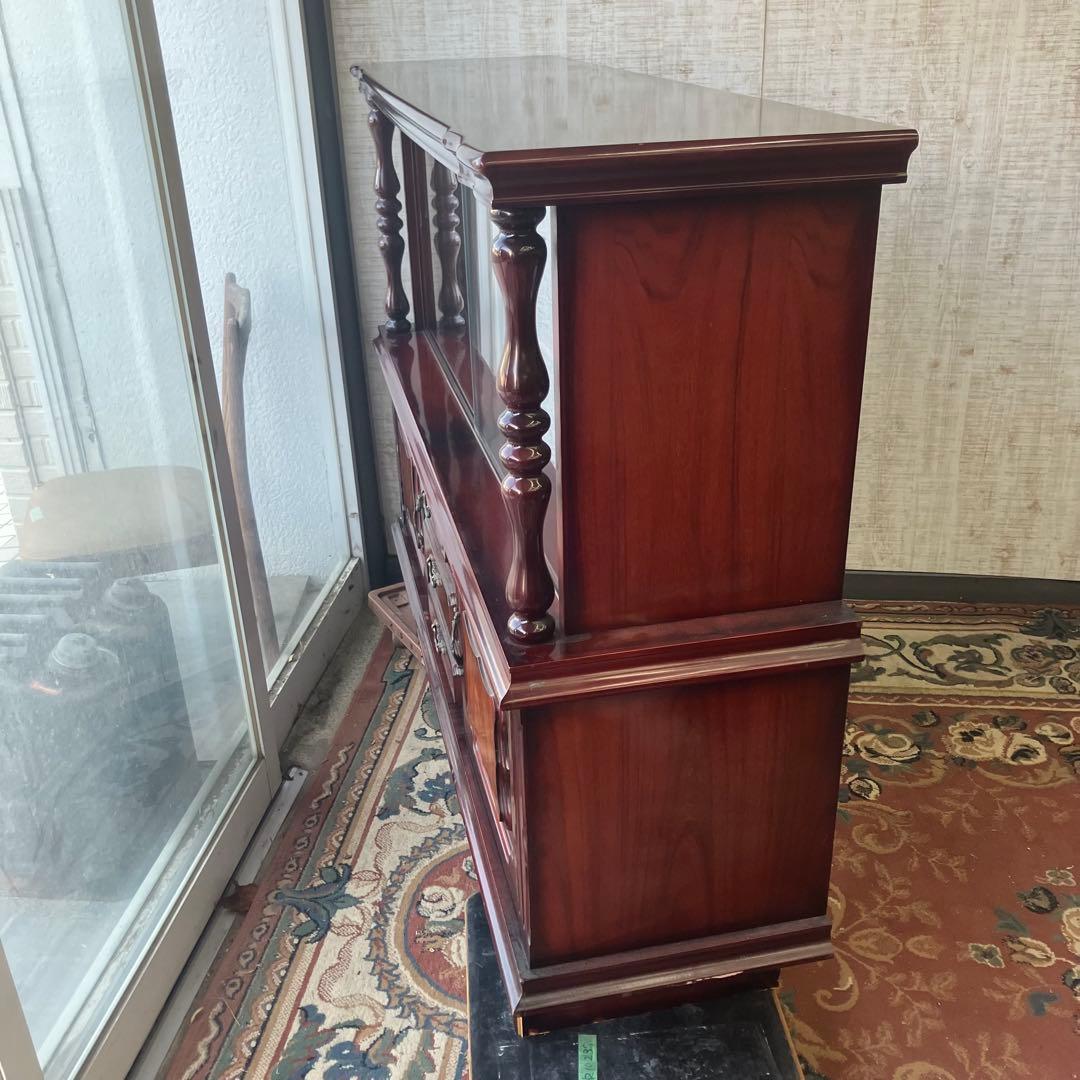 昭和レトロ ミッドセンチュリー 大型 木製サイドボード 飾り棚 古家具 古道具