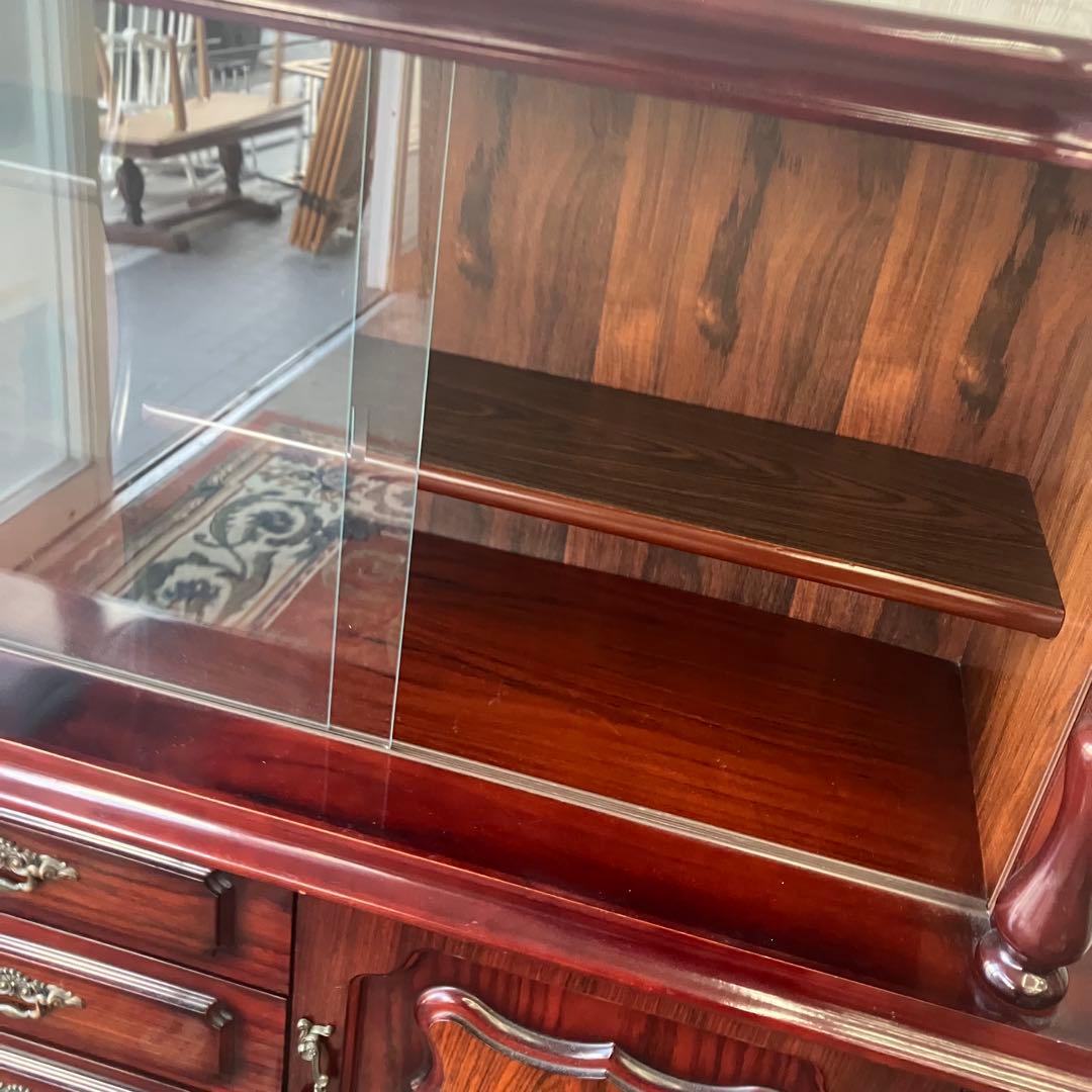 昭和レトロ ミッドセンチュリー 大型 木製サイドボード 飾り棚 古家具 古道具