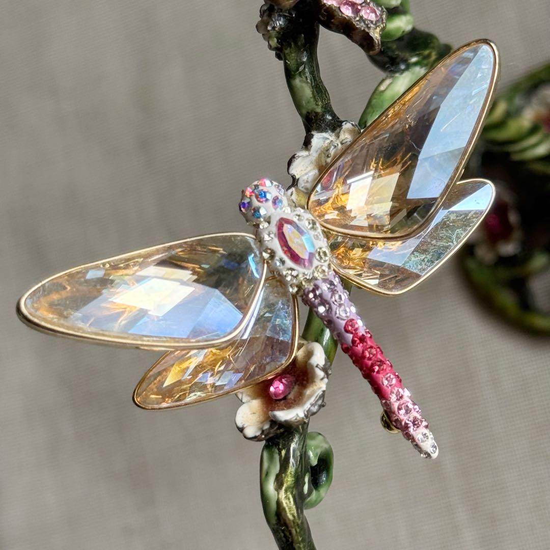 廃盤品 入手困難 SWAROVSKI スワロフスキー 蜻蛉 トンボ ブローチ