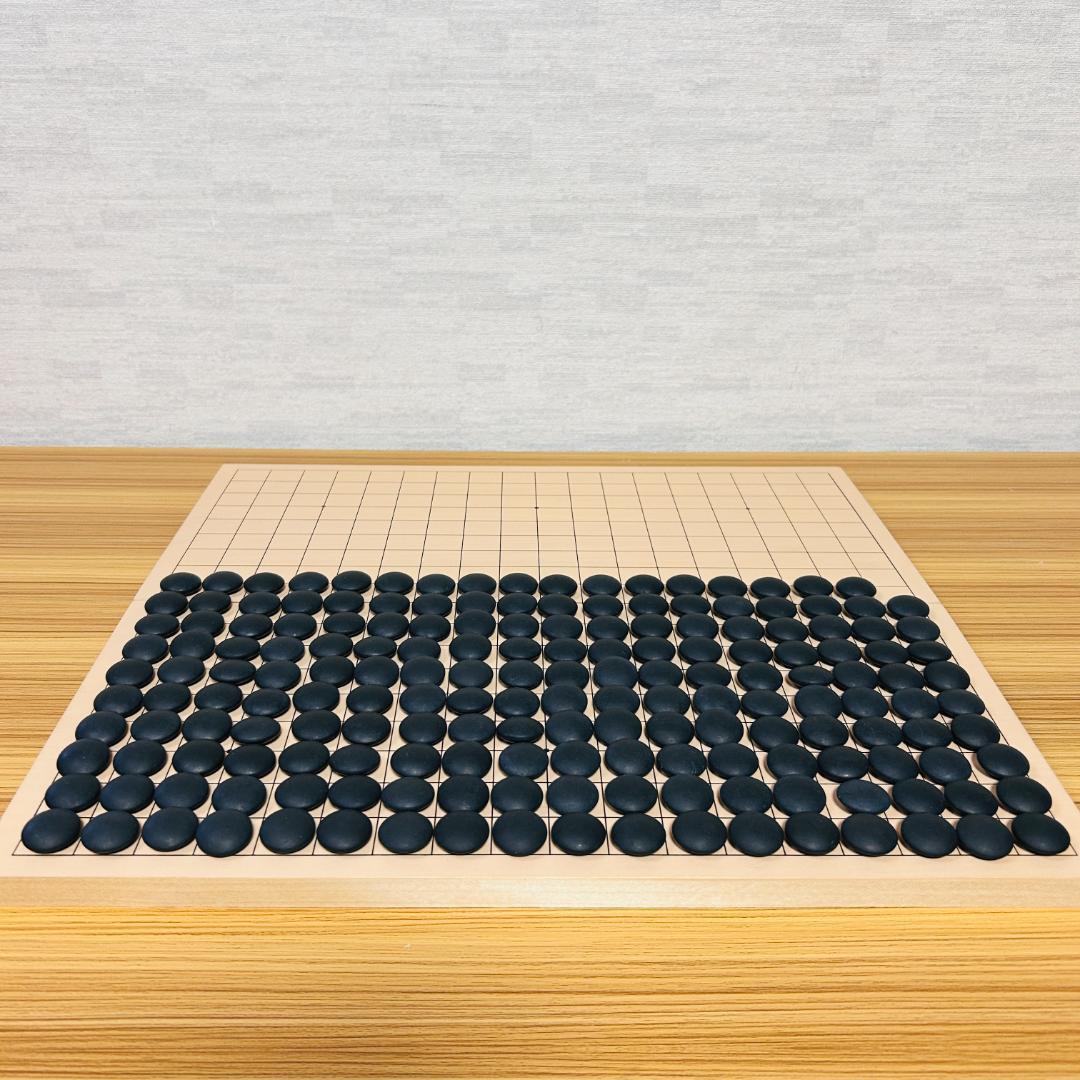 懐志作碁笥 蛤碁石 那智黒石 35~36号 白180個 + 黒179個 囲碁