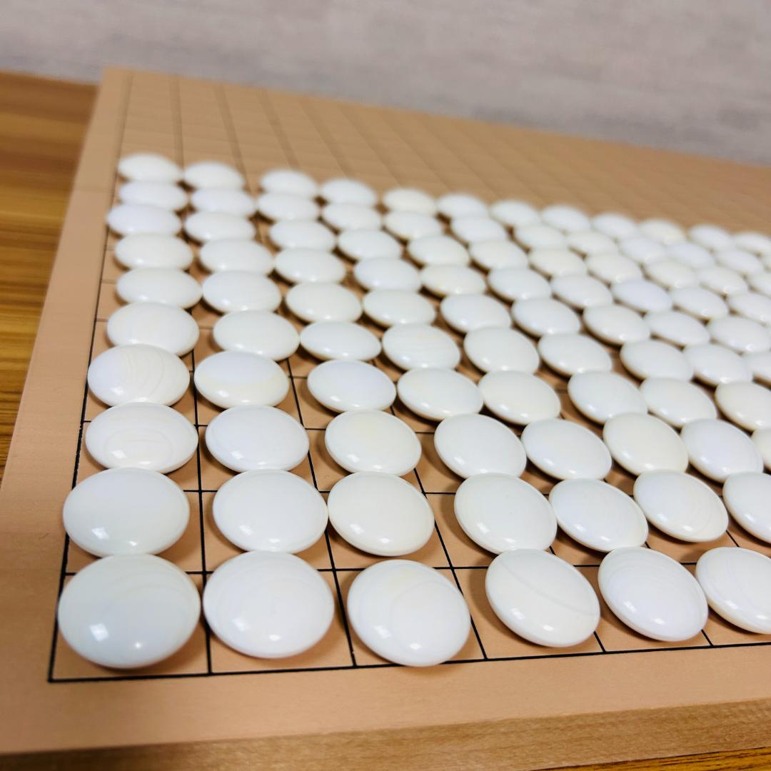 懐志作碁笥 蛤碁石 那智黒石 35~36号 白180個 + 黒179個 囲碁