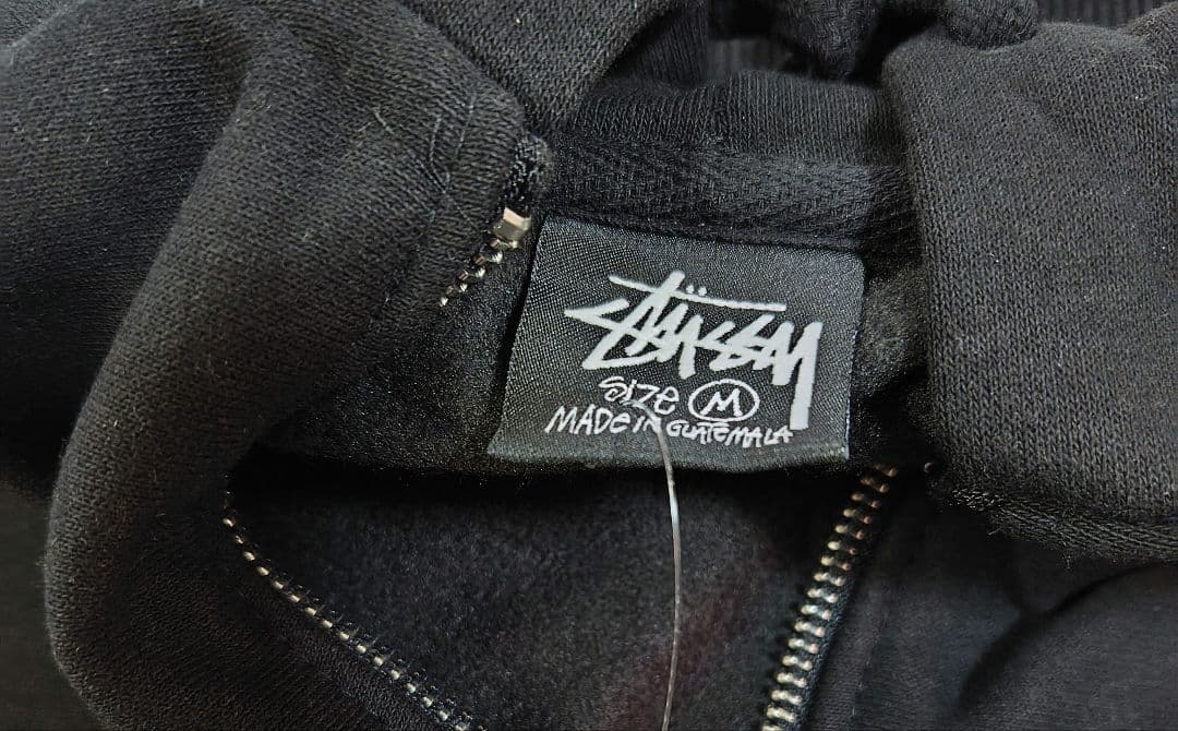 STUSSY 8BALL ZIP パーカー Mサイズ ブラック