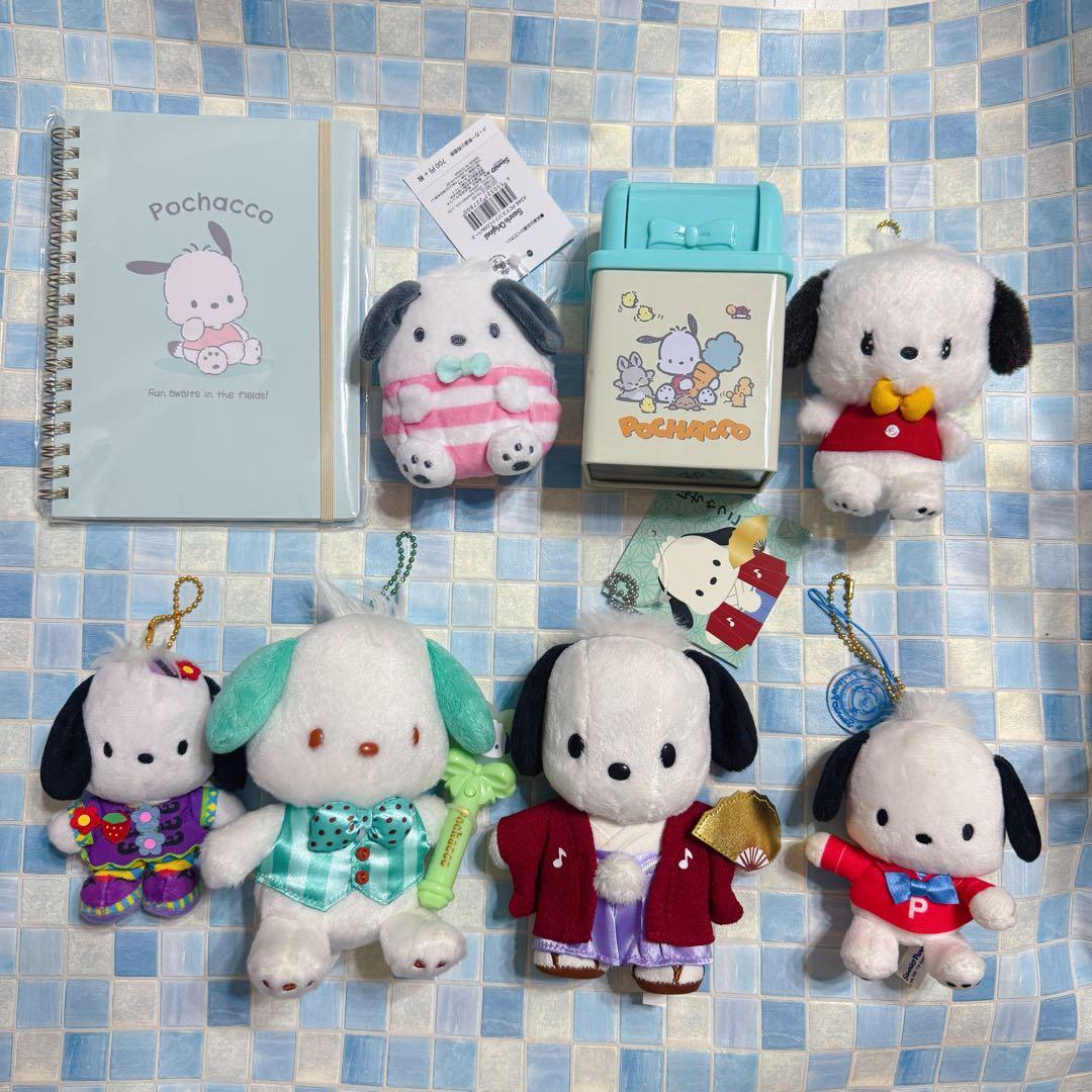 サンリオ　ポチャッコ　ぬいぐるみマスコット　ストラップ　8点セット
