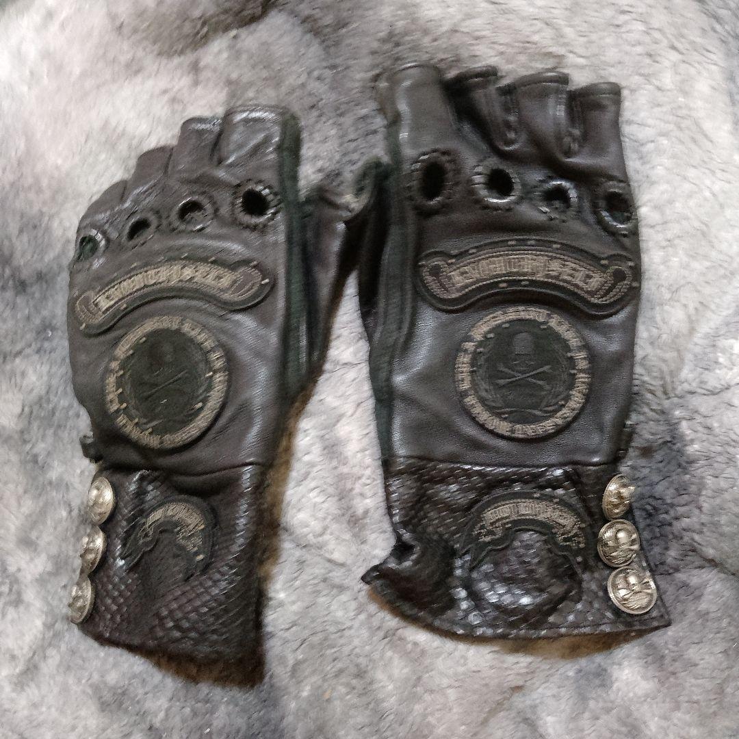 Roen 09SS フィンガーレスレザーグローブ 手袋 ブラック