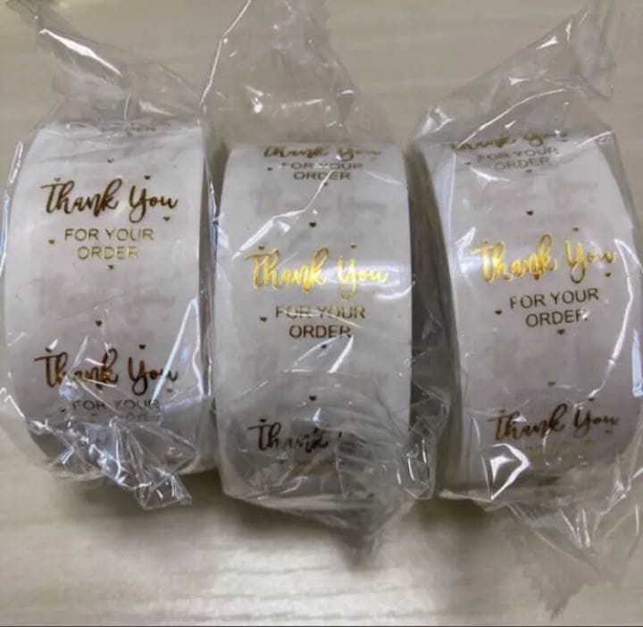 確認用499円　クリアー透明ゴールド　サンキューシール