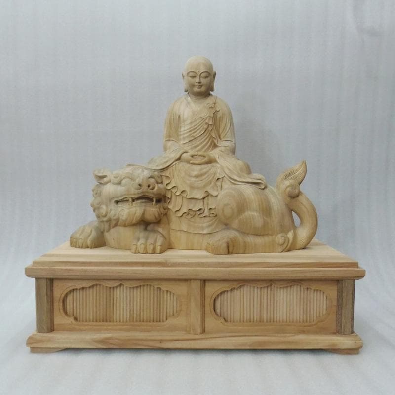 Ｂフライデー良いお顔　 学業成就★楠材 僧形文殊菩薩坐像 高さ：約54cm★