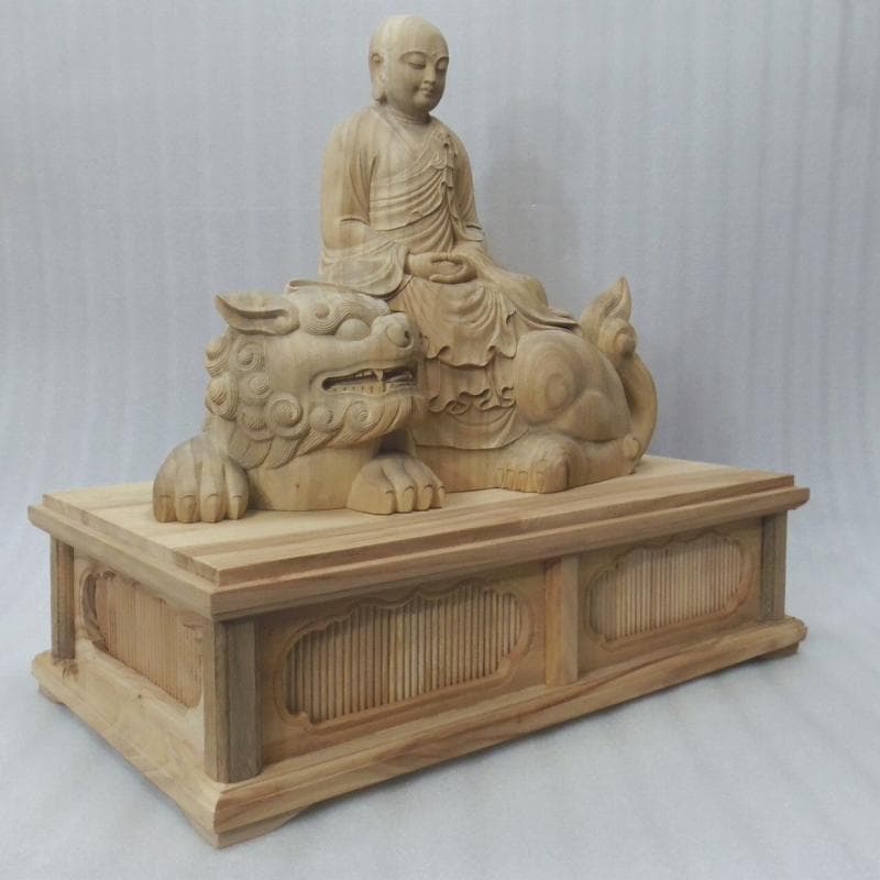 Ｂフライデー良いお顔　 学業成就★楠材 僧形文殊菩薩坐像 高さ：約54cm★