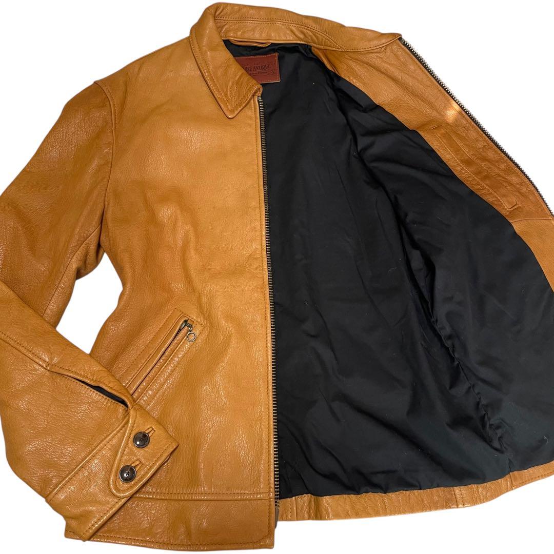 【JACKROSE ANTIQUE】ラムレザーライダースジャケット キャメル L