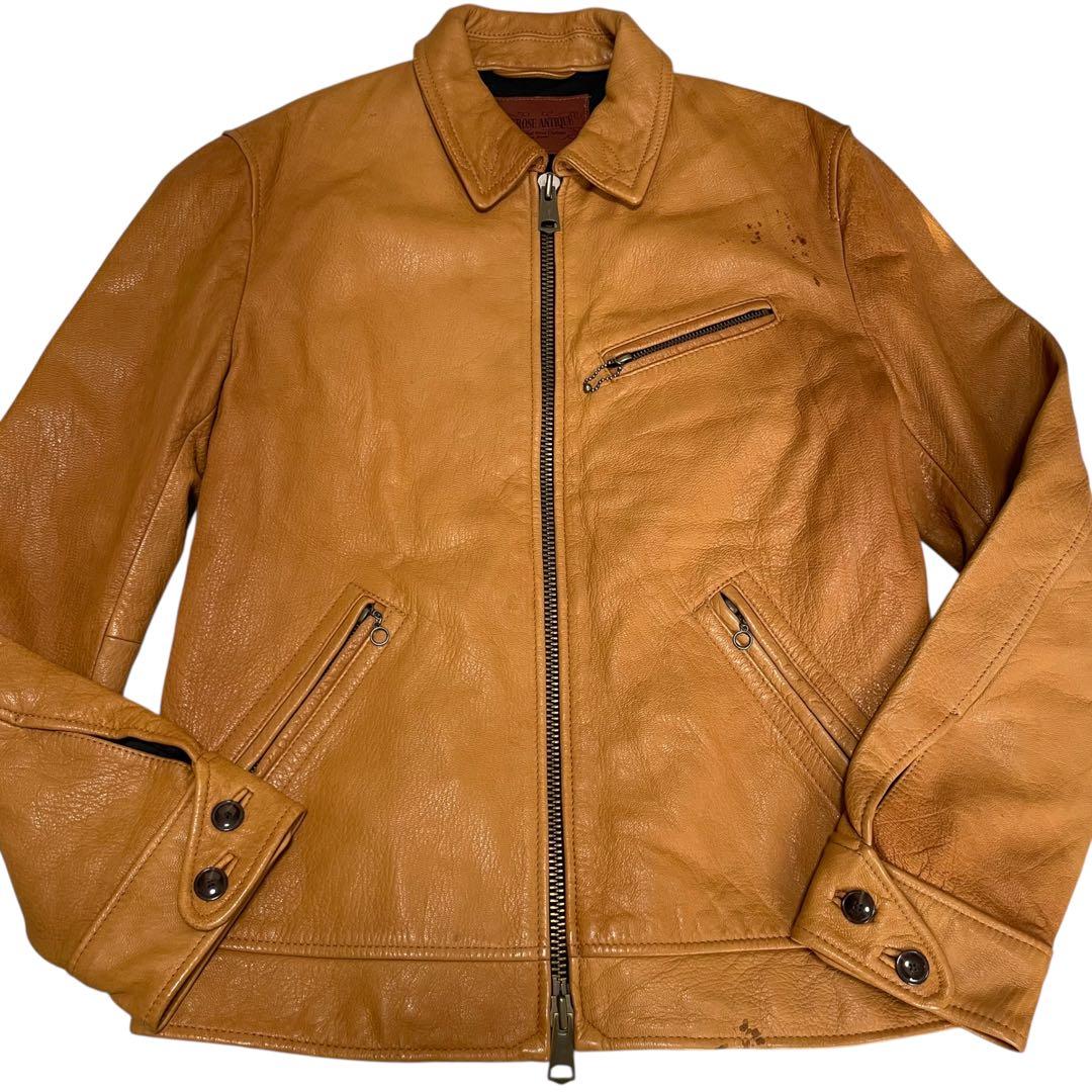 【JACKROSE ANTIQUE】ラムレザーライダースジャケット キャメル L