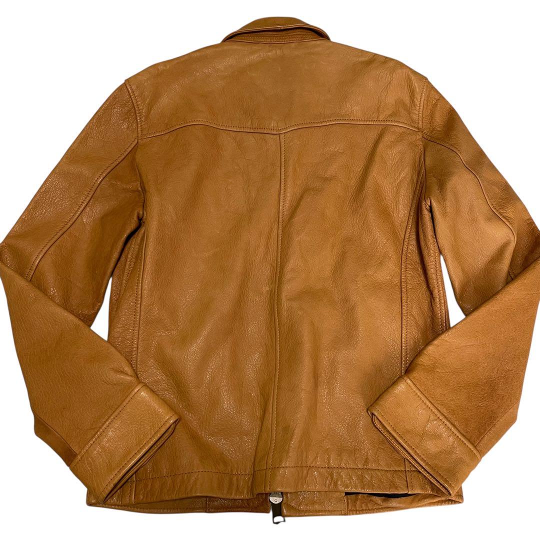 【JACKROSE ANTIQUE】ラムレザーライダースジャケット キャメル L