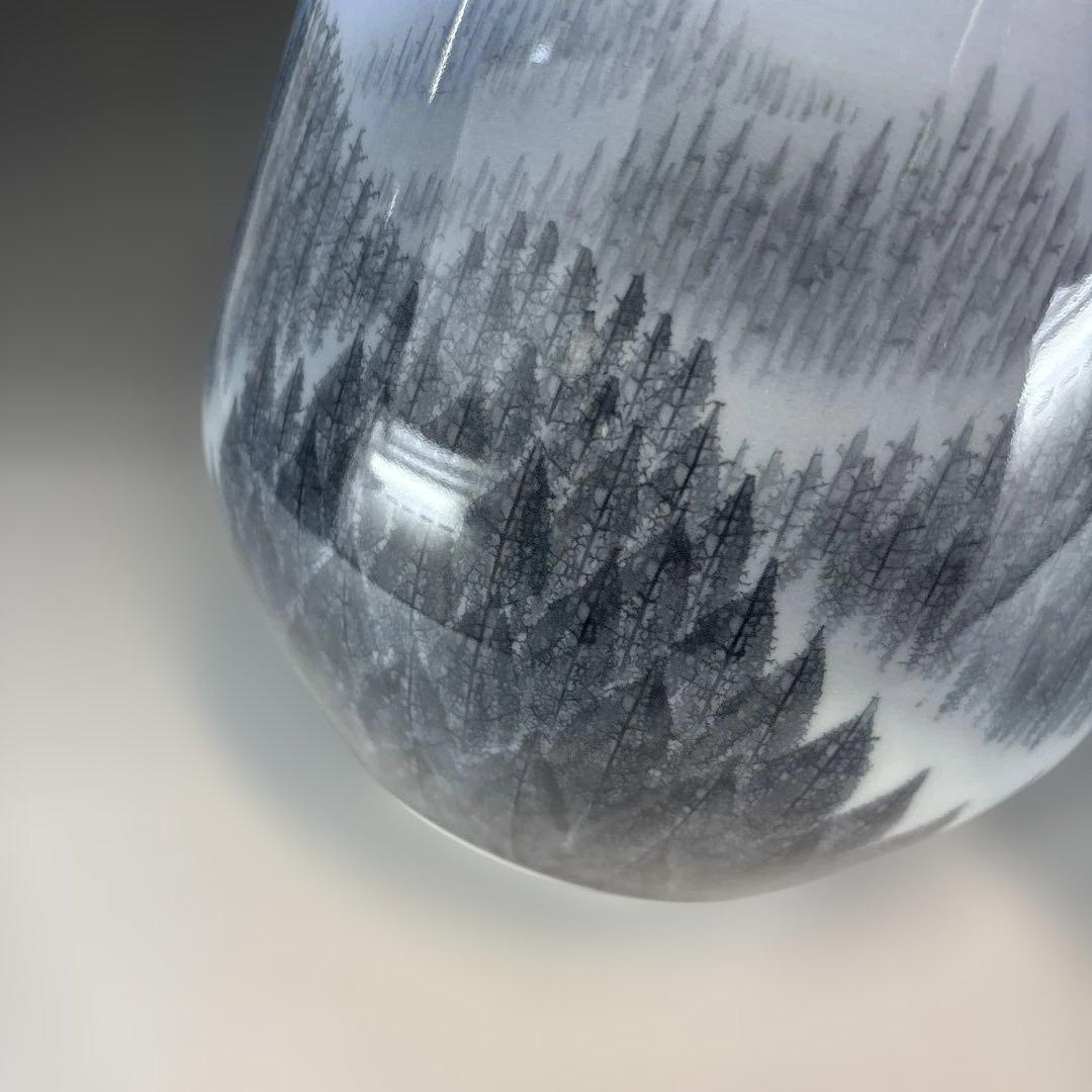 【中古品】藤井朱明造　有田焼 朝日　黒墨　水指（共箱）USED〈税込・送料込〉