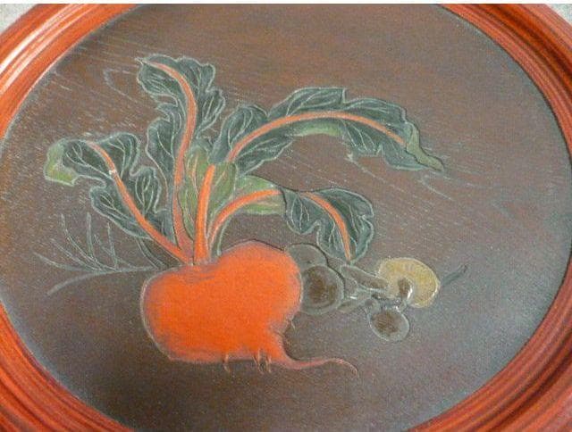 彫刻 野菜盆 3枚 [B31336]