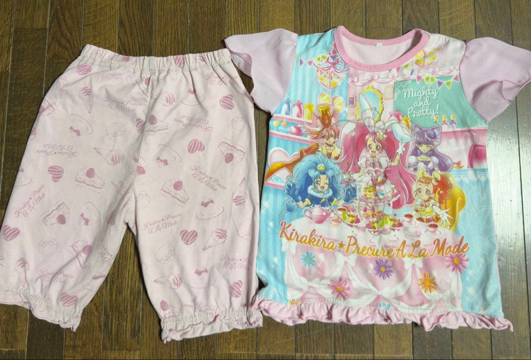 さ*ち様 プリキュア-アイカツパジャマ&ラップタオルセット 130&140㎝