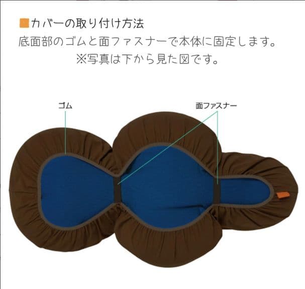 ダークブラウン クロス型ベッドクッション