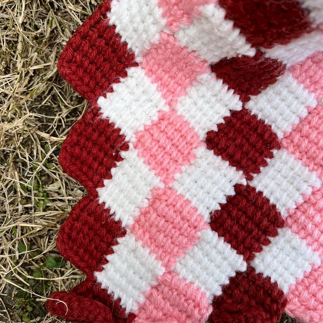 【USA vintage】 グラニーブランケット　エントレラック　ひざ掛け　ラグ