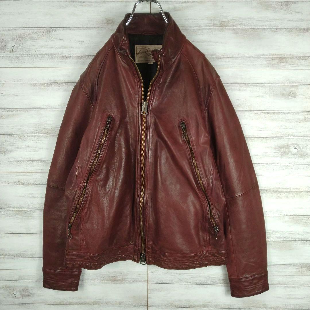 メンズ☆AVIREX　シングルライダース　革ジャン　レザージャケット　上野商会L